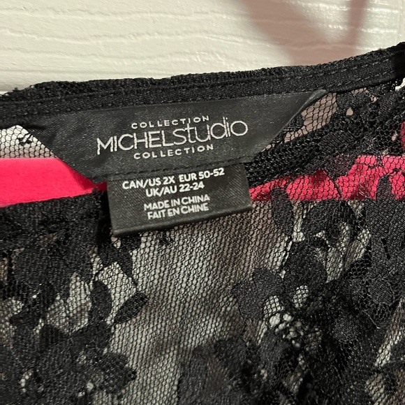 Michel Studio Collection Sheer Lace Blouse.  Size 2X - Picture 2 of 6